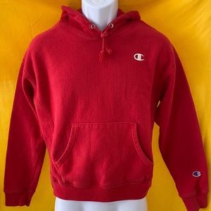 Vintage Champion Reverse Weave Red Hoodie Size M